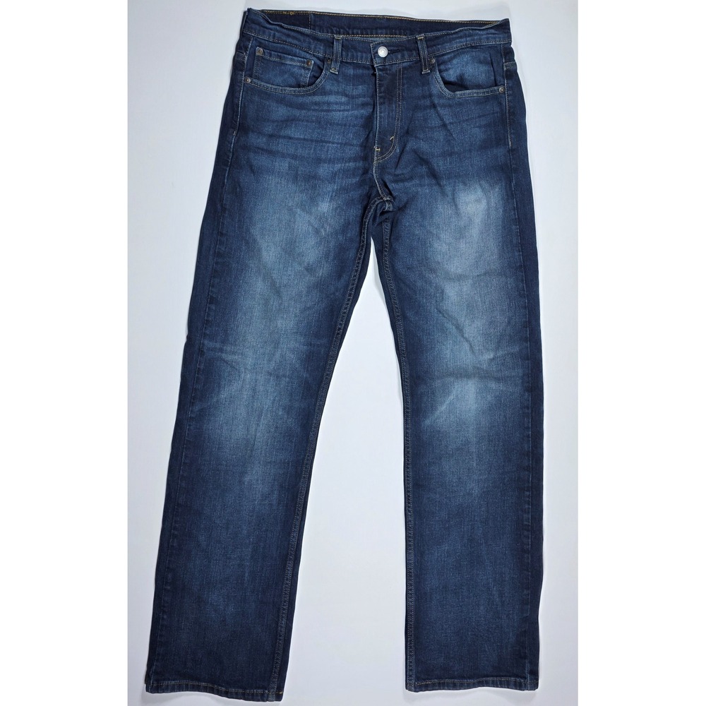 Levis 569 Loose Straight Fit Dark Wash Blue Denim Jeans Men's 32x36